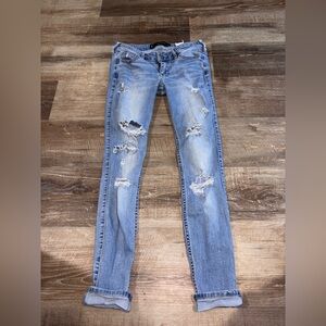 Hollister Light Blue Distressed Skinny Jeans
